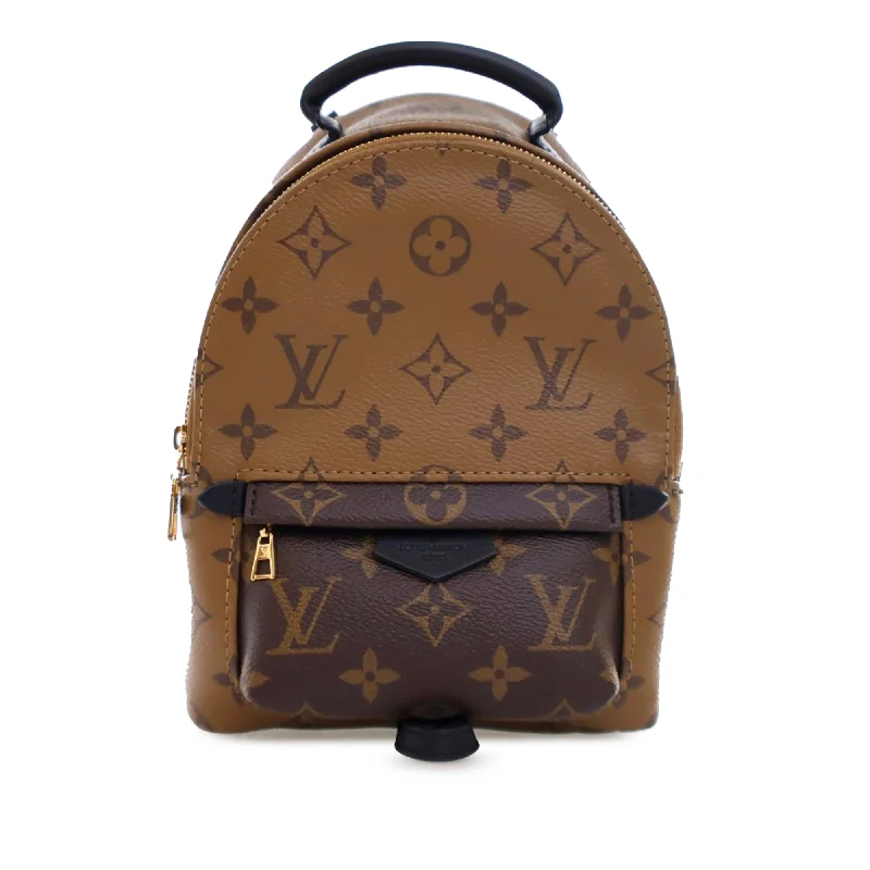 Louis Vuitton crossbody bags with a printed floral pattern for femininityBrown Louis Vuitton Monogram Reverse Mini Palm Springs Backpack