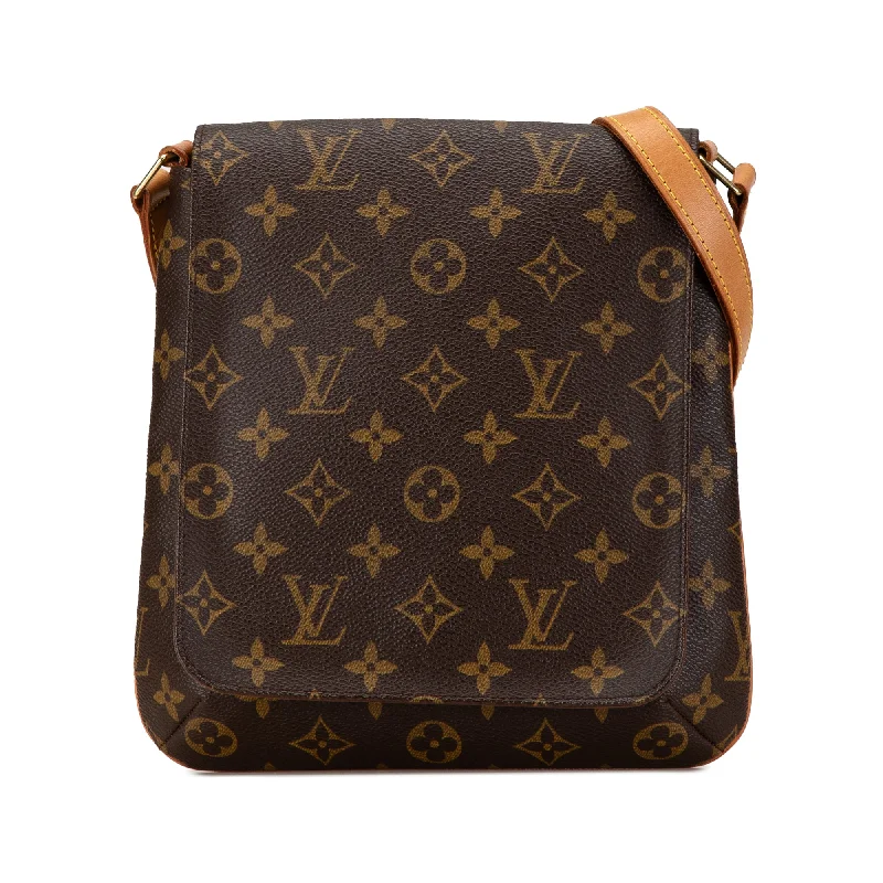 Ladies Louis Vuitton shoulder bags with a magnetic - closure flap for easeBrown Louis Vuitton Monogram Musette Salsa Short Strap Shoulder Bag