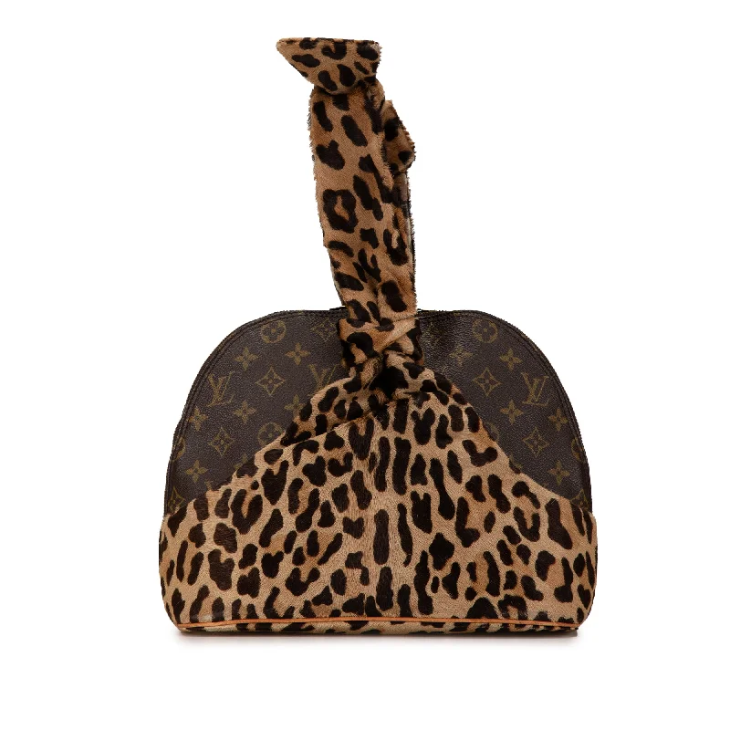 Louis Vuitton Alma bags with a leather - wrapped handle for a luxurious feelBrown Louis Vuitton Azzedine Alaia Monogram Leopard Alma Handbag