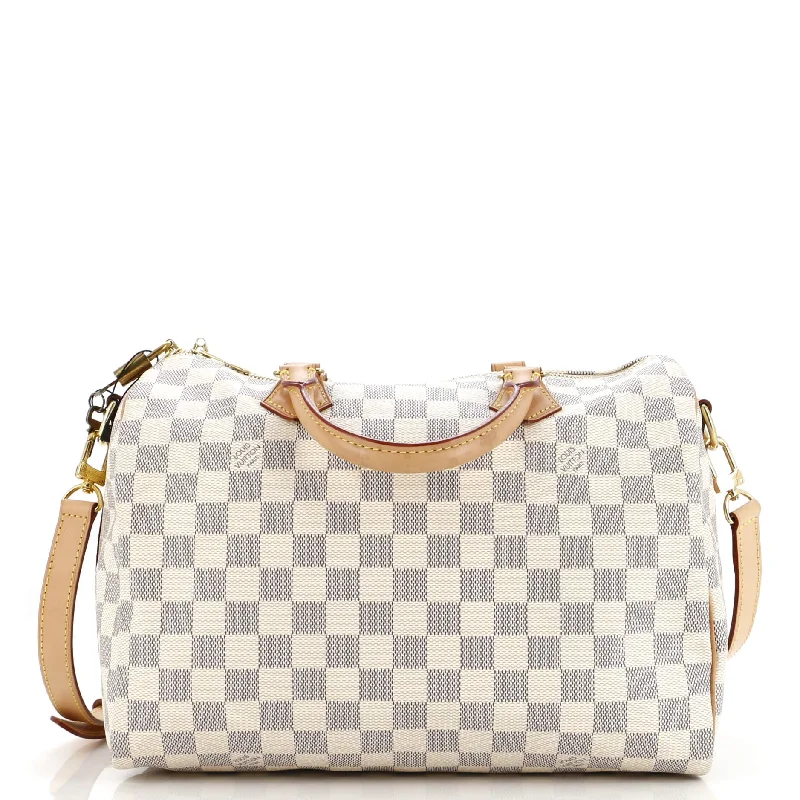 Ladies Louis Vuitton shoulder bags with a tassel decoration for charmSpeedy Bandouliere Bag Damier 30