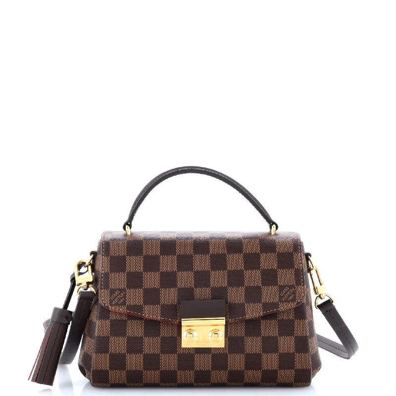 Louis Vuitton bags with a snap - button closure and a decorative charm for styleCroisette Handbag Damier