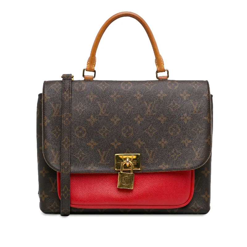 Louis Vuitton crossbody bags with a woven leather strap for textureBrown Louis Vuitton Monogram Marignan Satchel