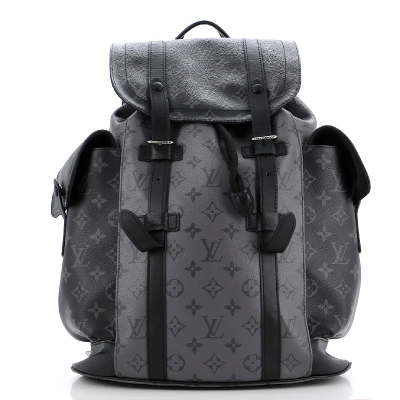 Louis Vuitton Twist bags with a contrast - colored interior for visual interestChristopher Backpack Reverse Monogram Eclipse Canvas MM