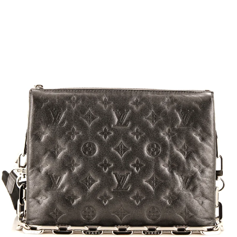 Ladies Louis Vuitton Capucines bags with gold - toned hardwareCoussin Bag Monogram Embossed Lambskin PM