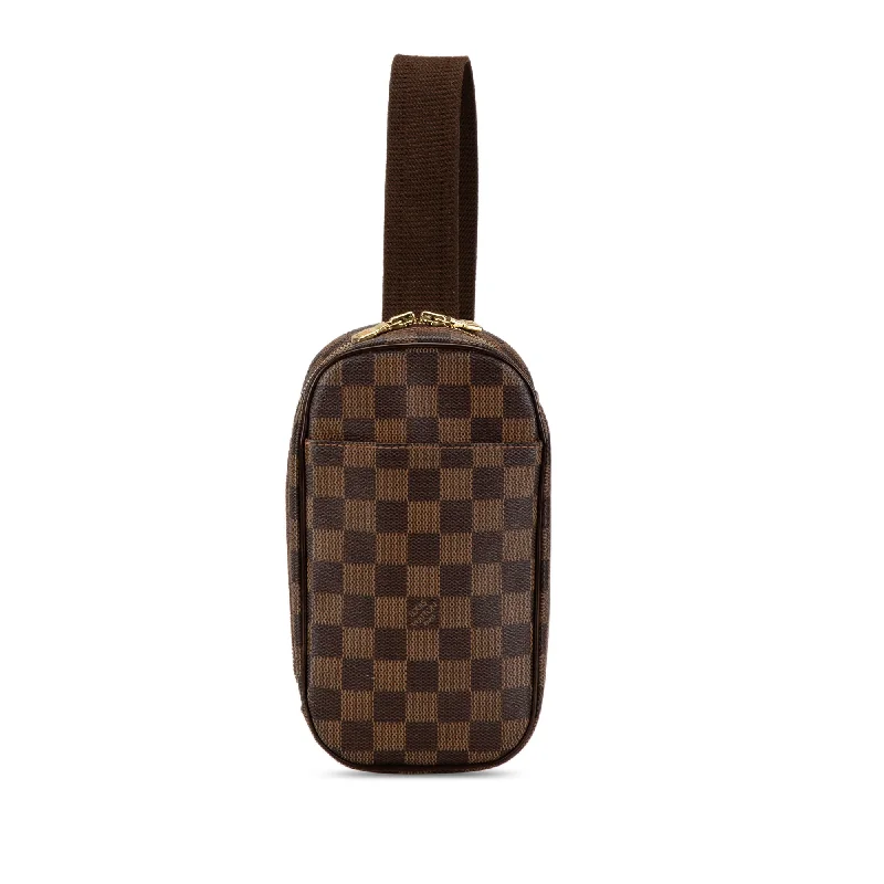 Louis Vuitton tote bags with a spacious interior and multiple pocketsBrown Louis Vuitton Damier Ebene Pochette Gange Crossbody Bag