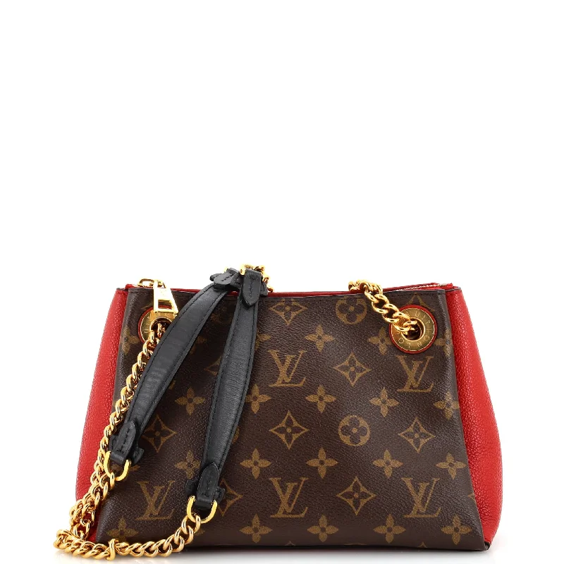 Louis Vuitton Twist bags with a crystal - embellished LV - turnlockSurene Handbag Monogram Canvas with Leather BB