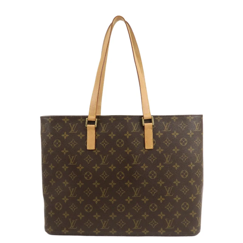 Louis Vuitton tote bags with a double - handle and shoulder - strap optionLouis Vuitton Monogram Luco Tote Bag Hand Bag Brown M51155