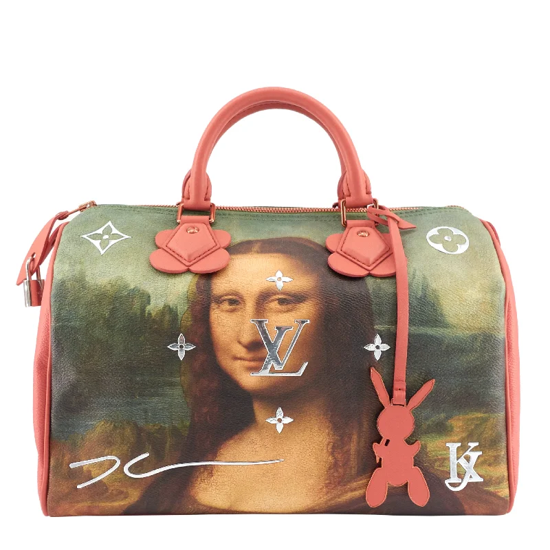 Louis Vuitton tote bags with a printed LV logo on the front for brand visibilitySpeedy 30 Master Collection Leonardo da Vinci Bag