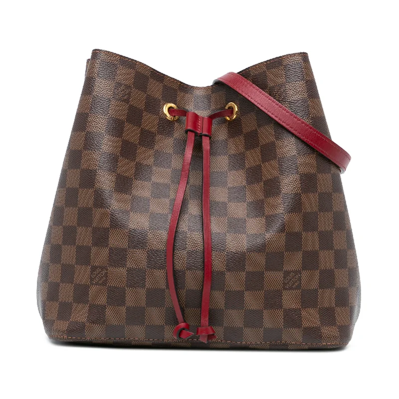 Ladies Louis Vuitton Capucines bags with gold - toned hardwareBrown Louis Vuitton Damier Ebene Neonoe Bucket Bag