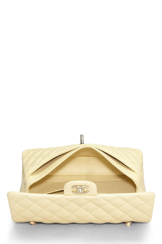 Chanel Small Crossbody Bag for TravelChanel,  Yellow Calfskin Classic Double Flap Medium, Yellow