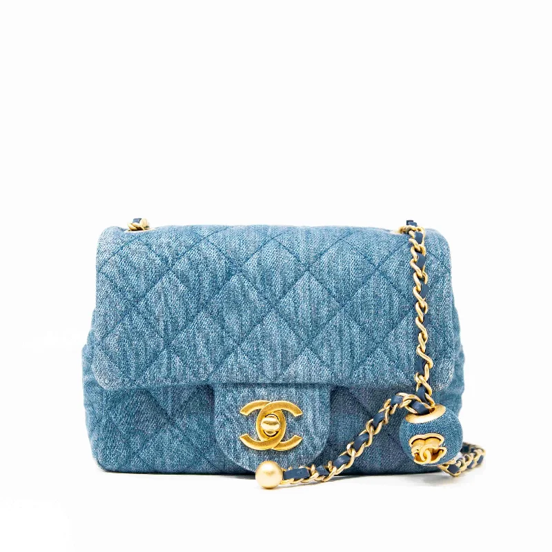 Chanel Medium Tote Bag for Office LadiesChanel Blue Denim Mini Pearl Crush Flap