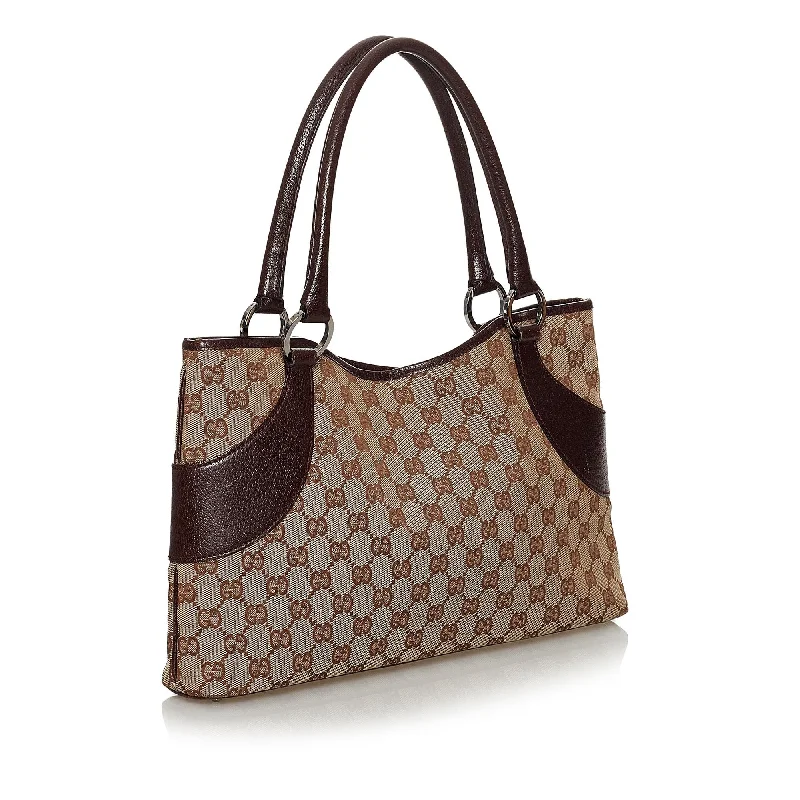 Women Gucci bags with a zip - around closure for securityGucci GG Canvas Tote Bag (33846)