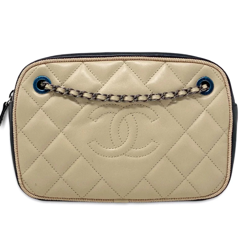 Chanel Handbag with Adjustable Strap for ComfortChanel Beige Calfskin Small Ballerine Camera Bag