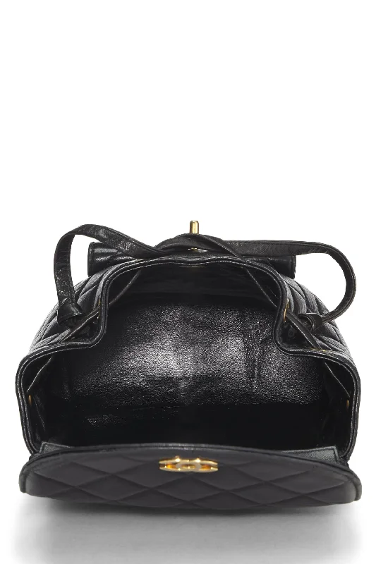 Chanel Black Handbag for Business MeetingsChanel,  Black Quilted Lambskin Classic Backpack, Black