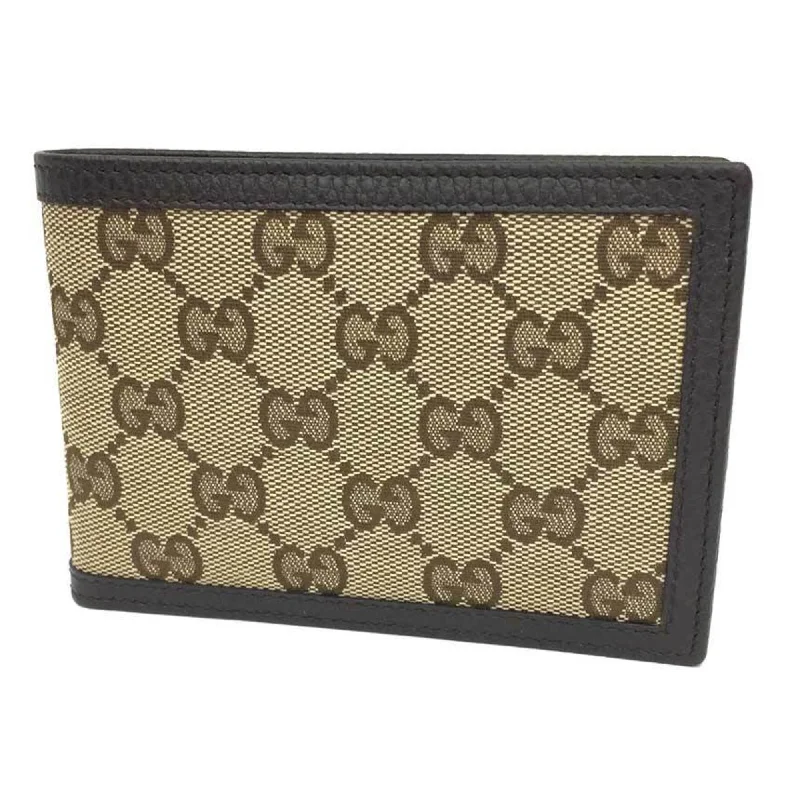 Women Gucci crossbody bags with a woven leather strapGUCCI 292534 GG canvas bi-fold wallet (ri) beige x dark brown men's