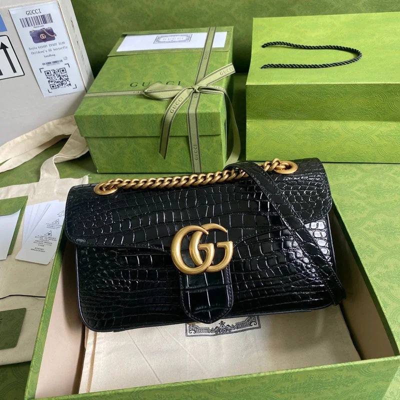 Women Gucci bags with a chain - link trim and a leather bodyGucci   Luxury Bags  1234