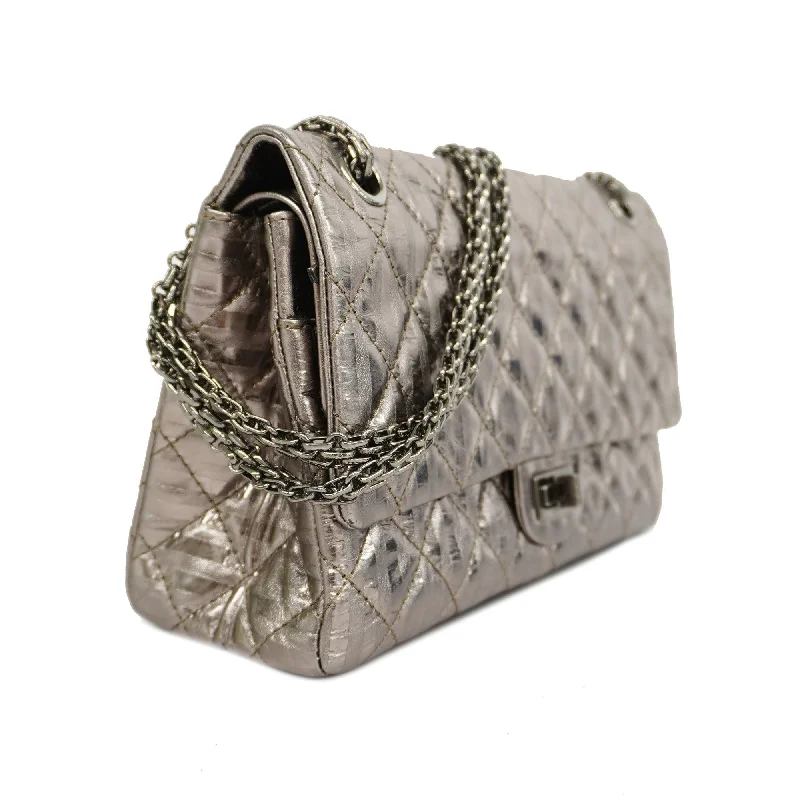 Chanel Classic Flap Bag for Evening PartyCHANEL  2.55 W Flap W Chain Lambskin Women's Patent Leather Shoulder Bag