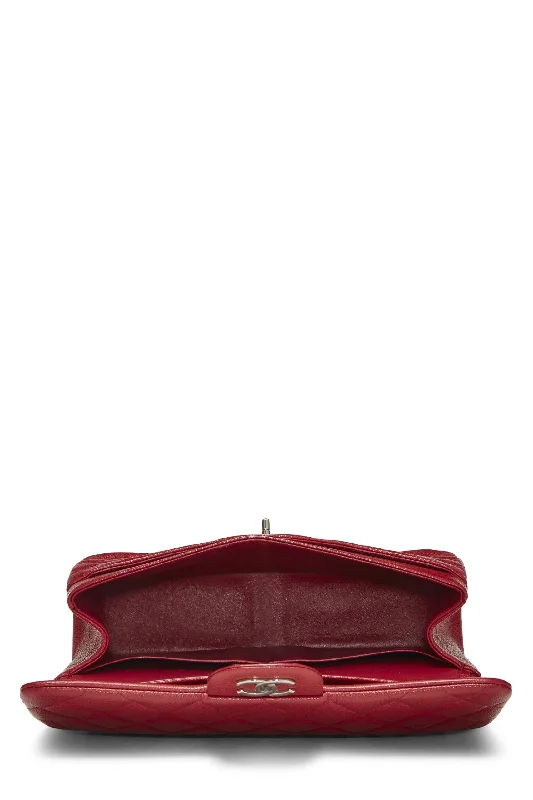 Chanel Limited Edition Handbag for CollectorsChanel,  Red Quilted Caviar New Classic Double Flap Jumbo, Red