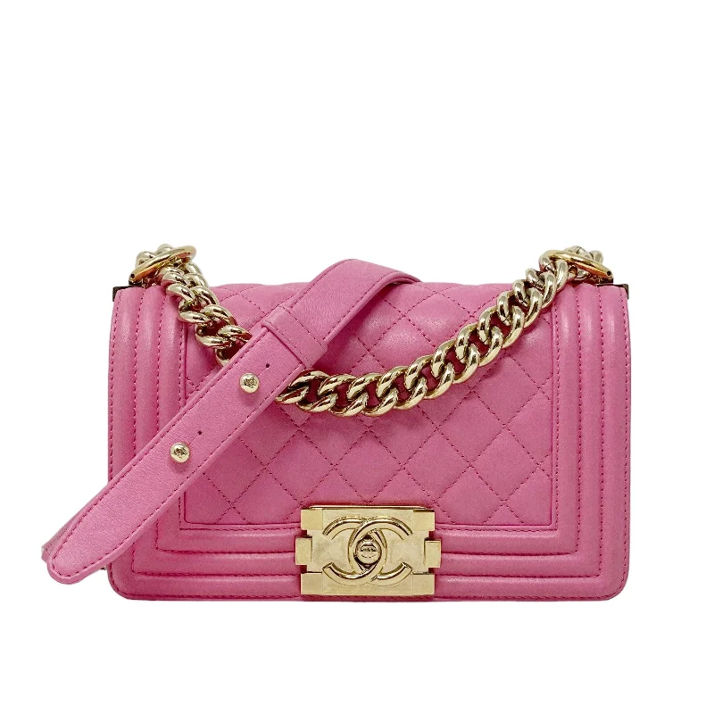 Chanel Chain Strap Handbag for Everyday UseChanel Pink Small Boy Bag