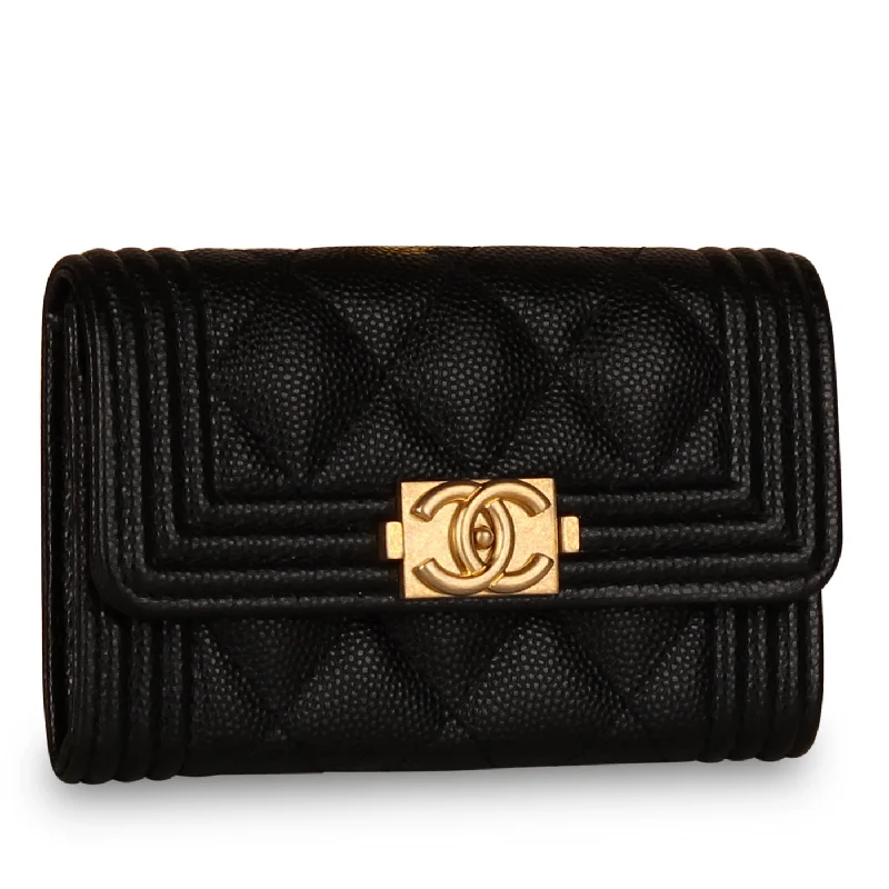 Chanel Black Handbag for Business MeetingsChanel Boy Coin Flap Purse