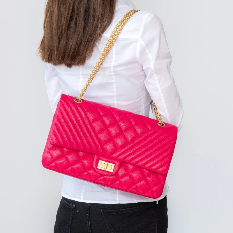 Chanel Classic Flap Bag for Evening PartyChanel Chevron Quilted Pink Large Reissue 2.55  Double Flap Bag