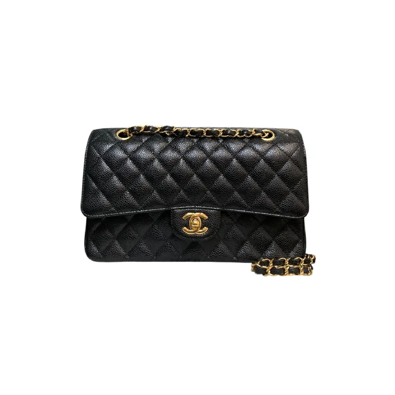 Chanel Chain Strap Handbag for Everyday UseClassic Double Flap Medium Caviar Black GHW