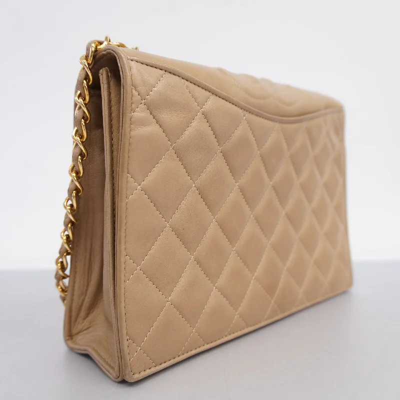 Chanel New Arrival Handbag with Gold HardwareCHANEL  Matelasse Chain Shoulder Lambskin Women's Leather Shoulder Bag Beige