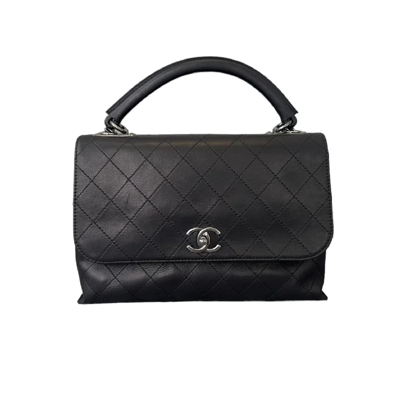 Chanel Colorful Handbag for Spring OutfitsCalfskin Stitched Urban Luxury Top Handle Bag Black RHW