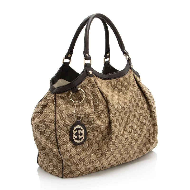 Small - sized Women Gucci shoulder bags for evening outingsGucci GG Canvas Sukey Large Tote (TIeYNz)