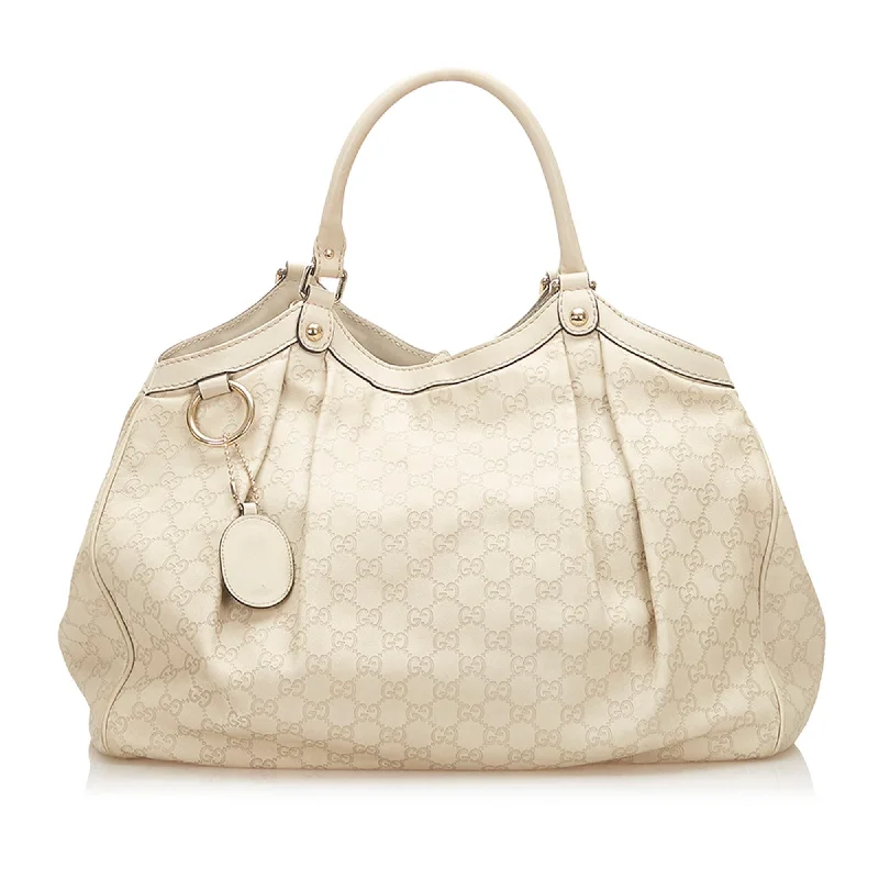 Women Gucci crossbody bags with a keychain holderGucci Guccissima Sukey Tote Bag (SHG-18775)