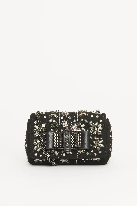 Chanel Small Crossbody Bag for TravelBlack Suede Sweet Charity Preowned Embellished Shoulder Bag