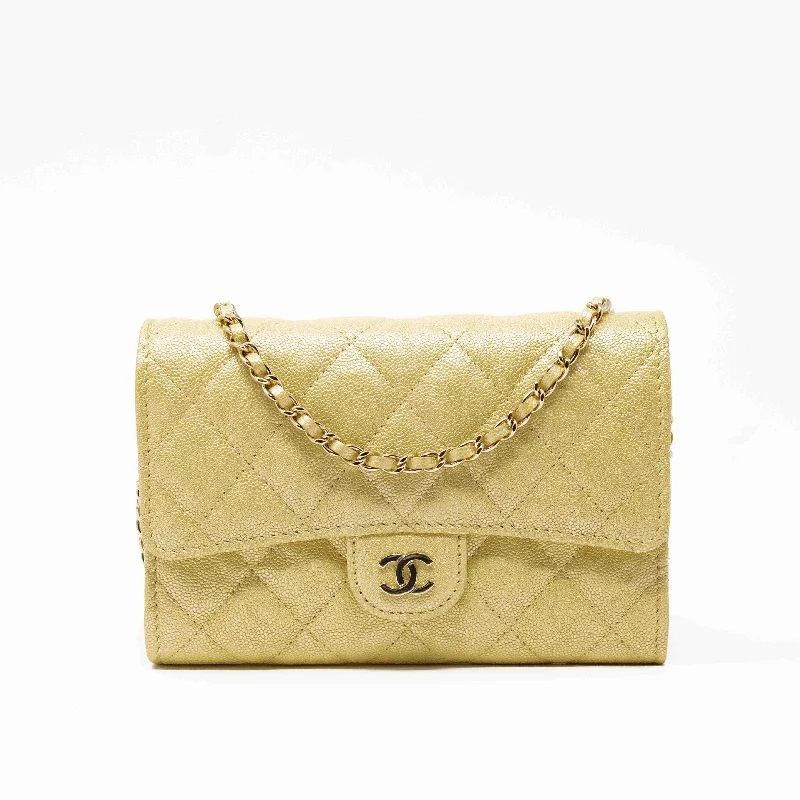 Chanel New Arrival Handbag with Gold HardwareChanel Yellow Iridescent Mini Wallet On Chain