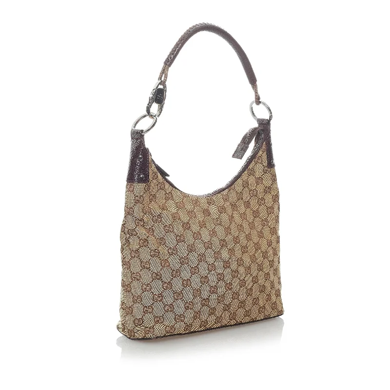 Women Gucci backpacks with a luxurious leather finishGucci GG Canvas Shoulder Bag (34751)