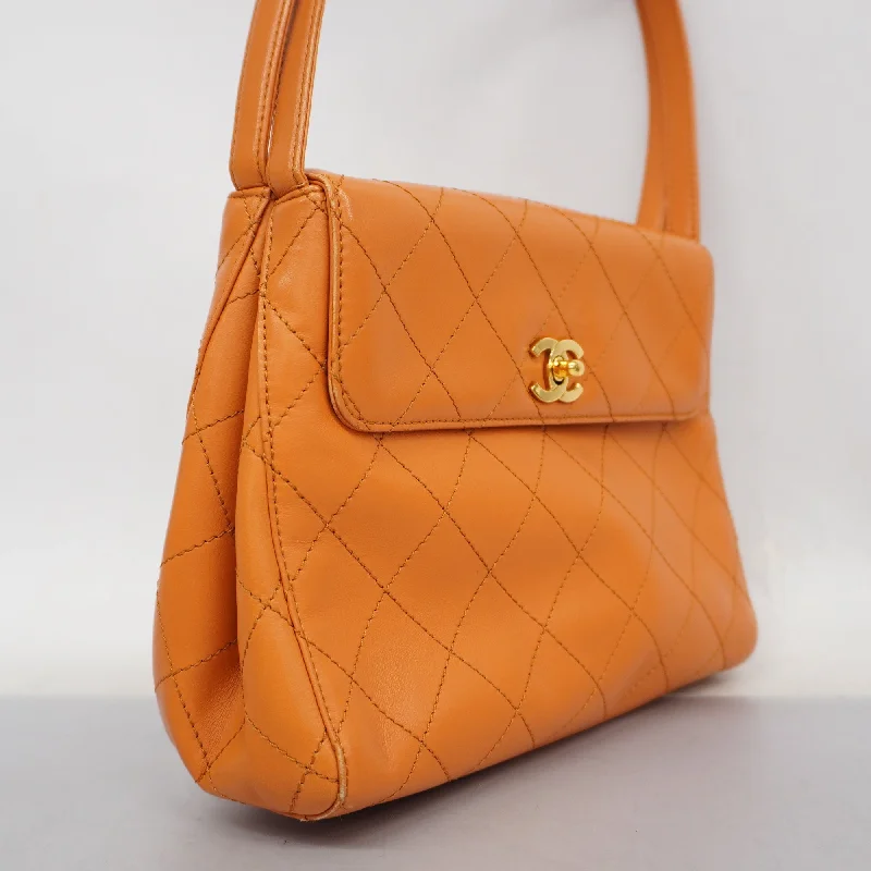 Chanel Luxury Handbag for High - End EventsCHANEL  Matelasse Women's Leather Handbag Orange