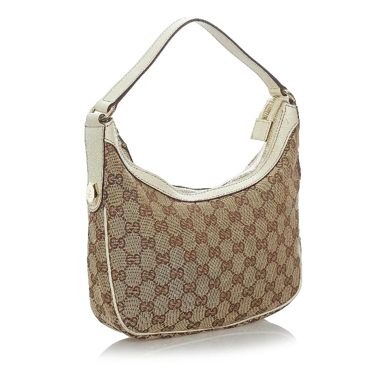 Women Gucci crossbody bags with a woven leather strapGucci GG Canvas Shoulder Bag (32785)