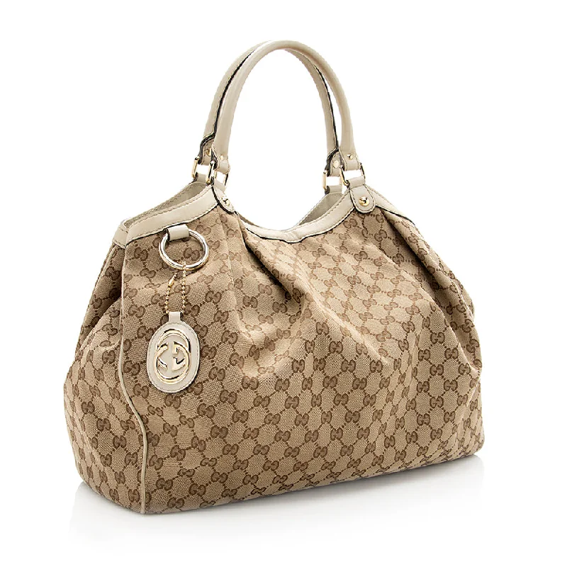 Gucci Marmont bags for women with gold - toned hardwareGucci GG Canvas Sukey Large Tote (SHF-19131)