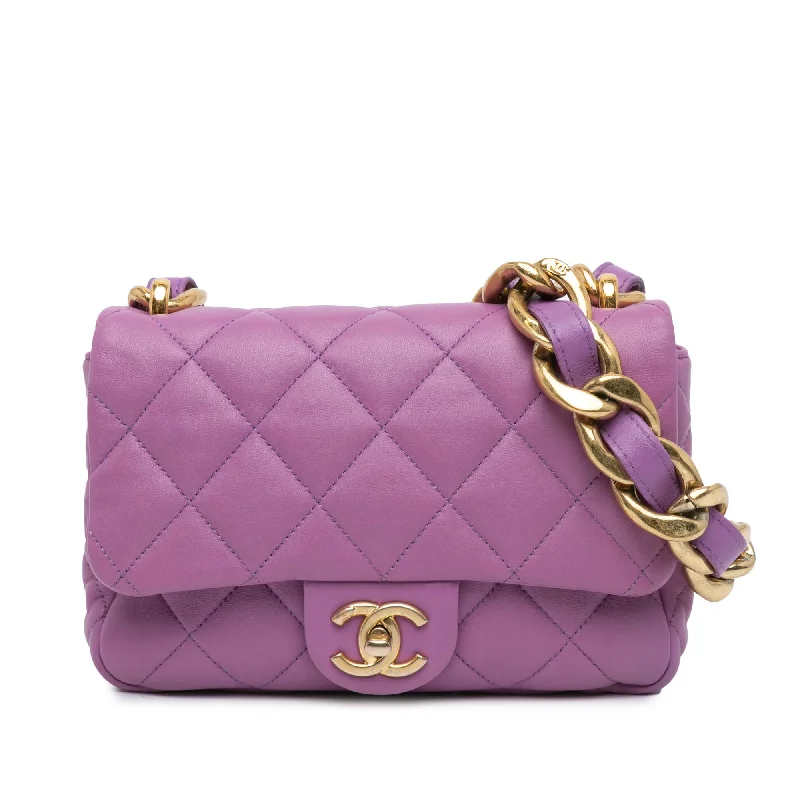 Chanel Designer Handbag with Unique DesignPurple Chanel Small Quilted Lambskin Funky Town Flap Crossbody Bag