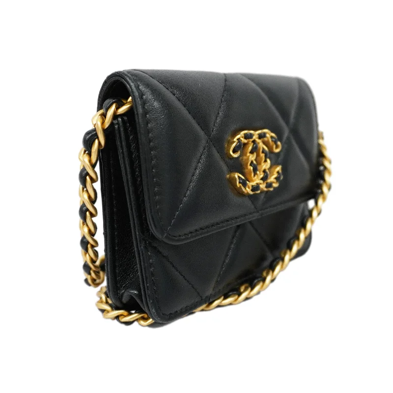 Chanel Luxury Handbag for High - End EventsCHANEL  Matelasse Chain Shoulder Women's Leather Shoulder Bag Black