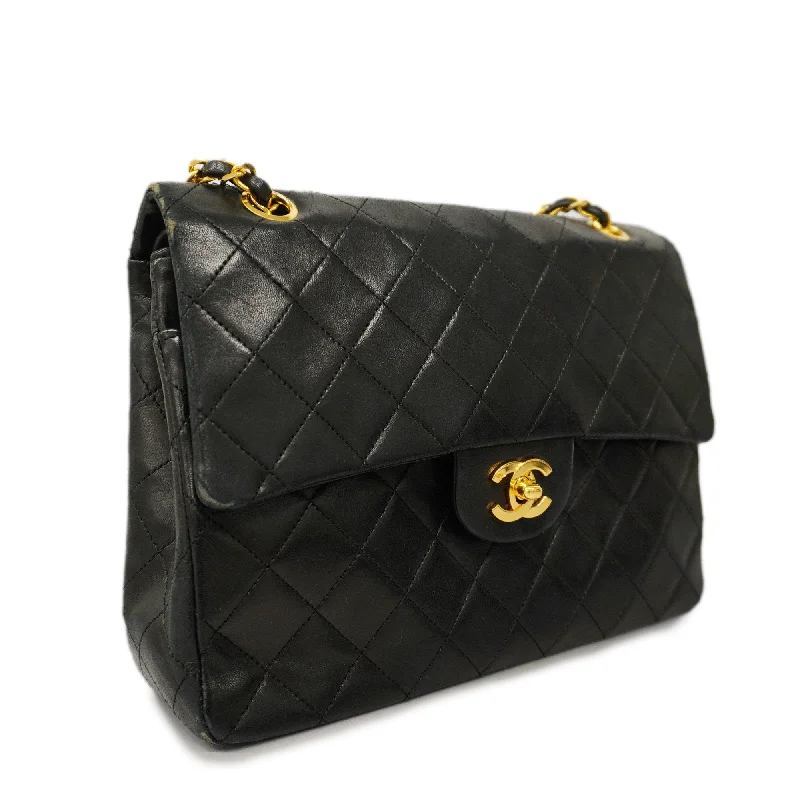 Chanel Lightweight Handbag for Daily ErrandsCHANEL  Matelasse W Flap W Chain Lambskin Women's Leather Shoulder Bag Black