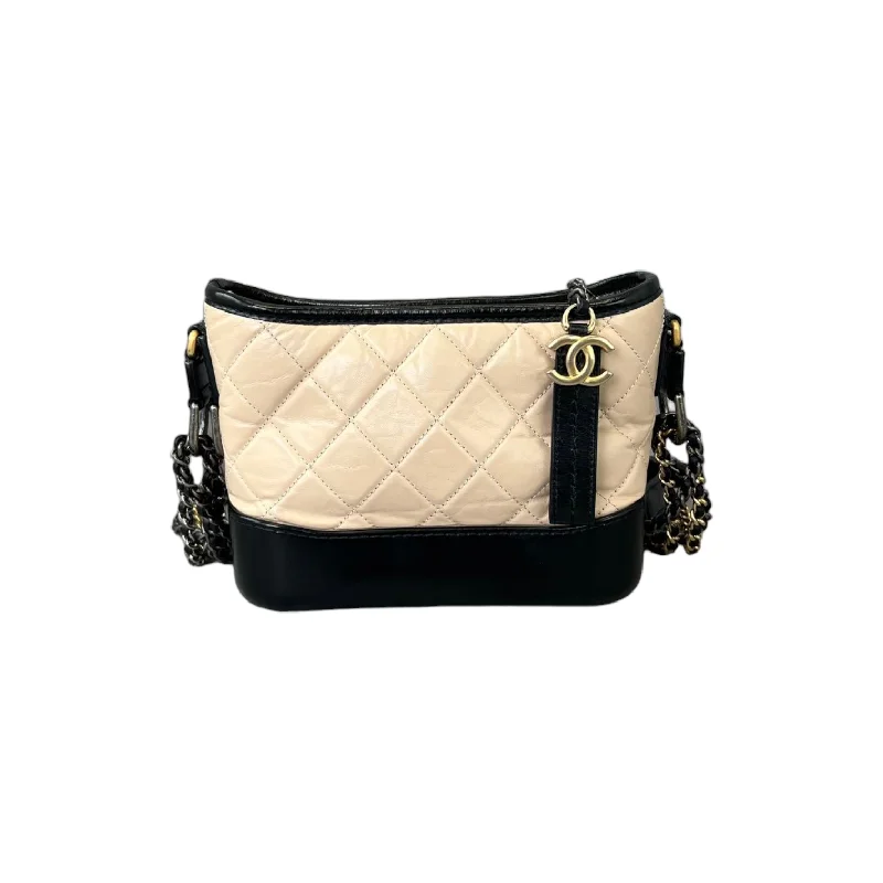 Chanel Vintage Inspired Handbag for Retro LoversGabrielle Hobo Small Beige Black GHW