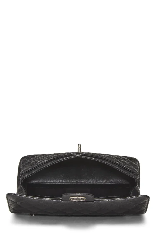 Chanel Limited Edition Handbag for CollectorsChanel,  Black Quilted Caviar Classic Double Flap Medium, Black