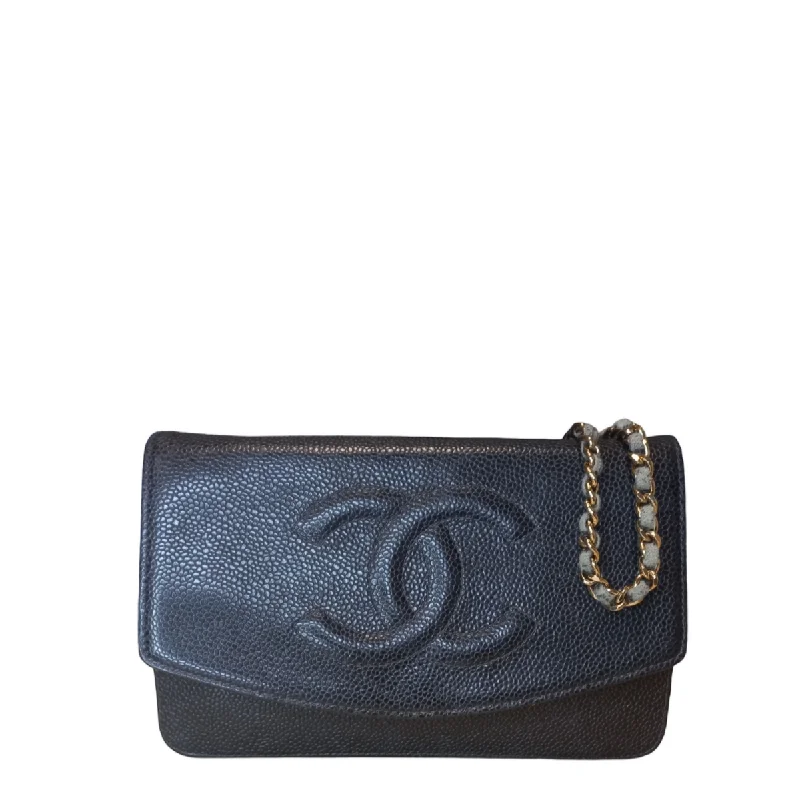 Chanel Handbag with Adjustable Strap for ComfortChanel Timeless Wallet on Chain Caviar Black