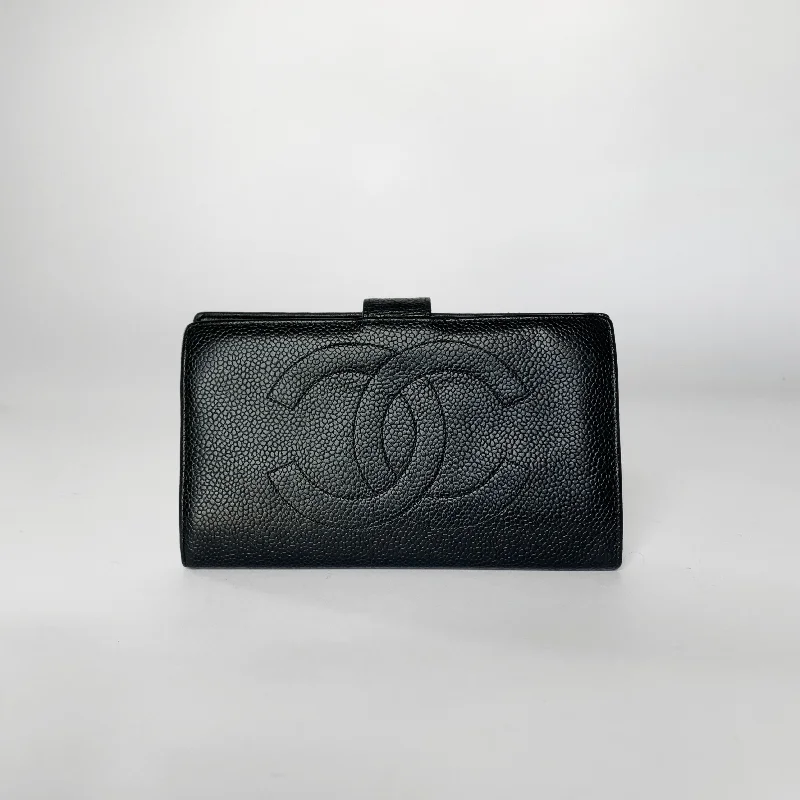 Chanel Black Handbag for Business MeetingsChanel CC Wallet Large Caviar Leather