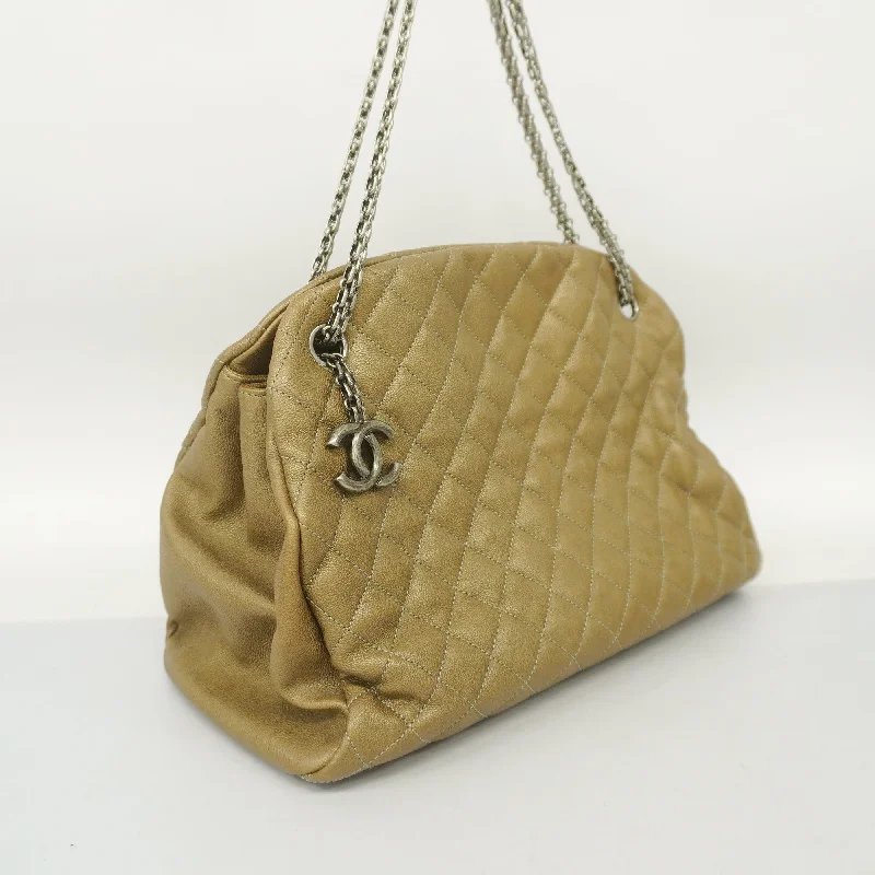 Chanel Classic Flap Bag for Evening PartyCHANEL  Matelasse Chain Shoulder Women's Leather Shoulder Bag Khaki