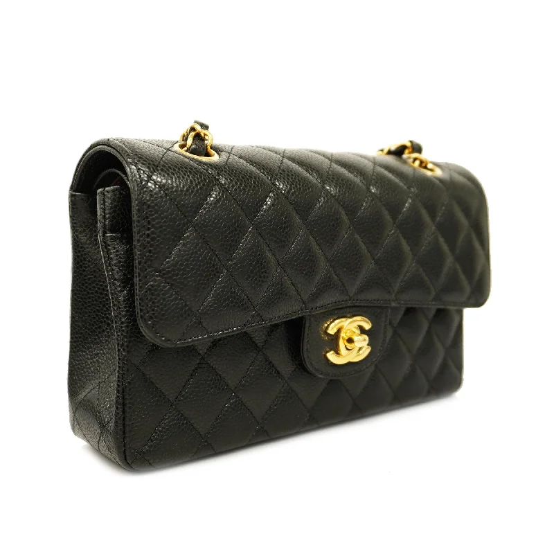 Chanel New Arrival Handbag with Gold HardwareCHANEL  Matelasse W Flap W Chain Women's Leather Shoulder Bag Black