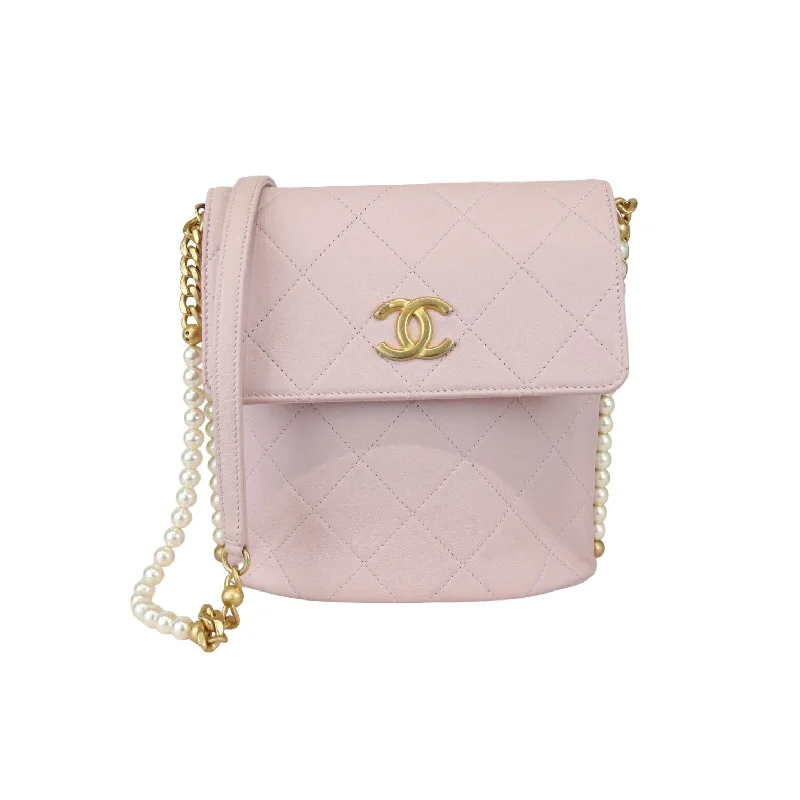 Chanel Luxury Handbag for High - End EventsHobo About Pearls Small Calfskin Quilted Light Pink GHW