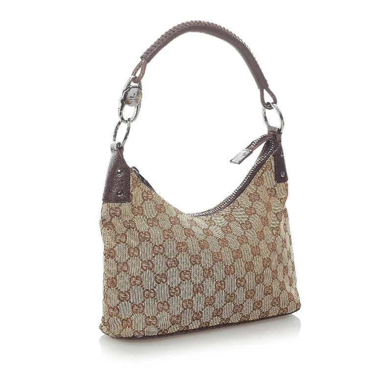 Women Gucci crossbody bags with a woven leather strapGucci GG Canvas Shoulder Bag (30934)