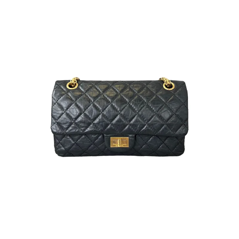 Chanel Quilted Leather Shoulder Bag for FashionistasAged Calfskin Quilted 2.55 Reissue Double Flap Black GHW