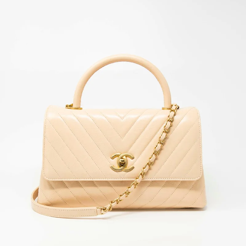 Chanel Luxury Handbag for High - End EventsChanel Beige Medium Coco Handle