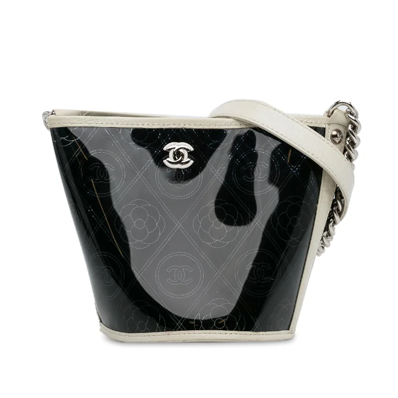 Chanel Luxury Handbag for High - End EventsChanel Crumpled Calfskin PVC Camellia Bucket (SHG-gZFHoM)